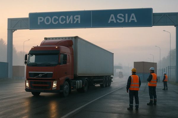 Грузовик на границе между Россией и странами Азии — логистика и перевозки через Казахстан в условиях новых правил