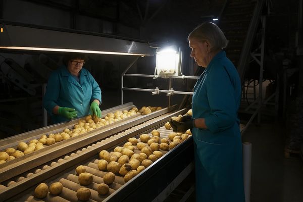 Сортировка картофеля на агропредприятии для поставок в розничную сеть X5