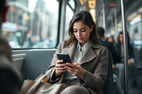 Молодой человек использует маркетплейс на смартфоне в метро — повседневный онлайн-шопинг как часть цифрового поведения