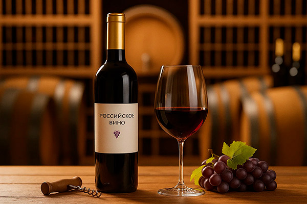 Покупатель выбирает бутылку тихого вина на полке супермаркета — отражение новых трендов потребления на российском винном рынке