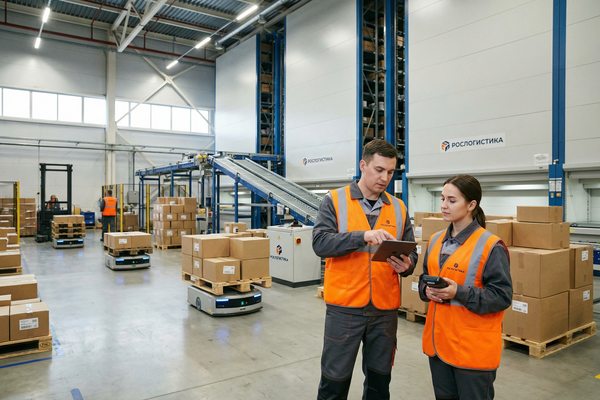 Сотрудники склада работают с автоматизированными системами — роботизация складов и трансформация рынка труда