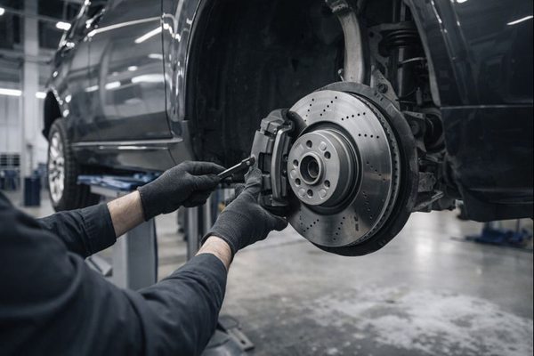 Замена тормозных колодок и дисков на автомобиле Range Rover в сервисном центре