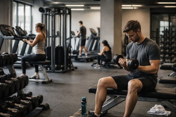 Посетители тренажёрного зала занимаются в спокойной обстановке вне пиковых часов, отражая замедление темпов роста фитнес-рынка и давление на прибыльность