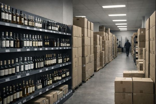 Склад и торговые полки с импортным алкоголем: сокращение ассортимента и перестройка логистики алкогольного рынка в России в 2026 году