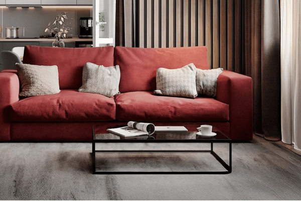 Диван в интерьере гостиной — пример мебели, представленной на маркетплейсе М.Видео