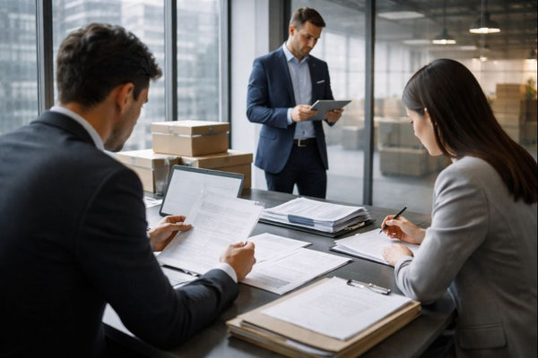 Юристы и менеджеры маркетплейса проверяют документы поставщиков в рамках контроля контрафакта и ответственности онлайн-платформ