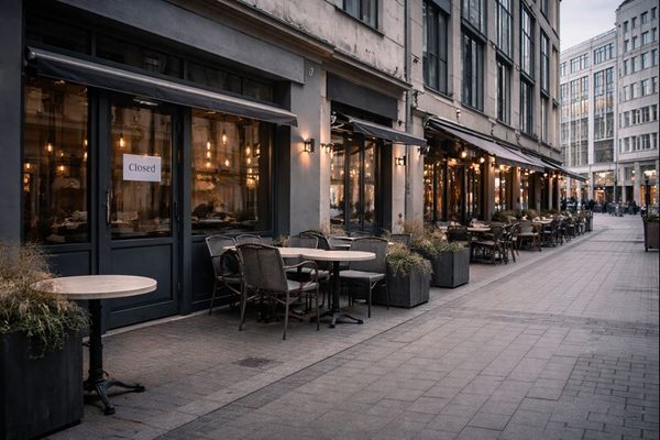 Закрытые кафе и рестораны на улице в центре Москвы как отражение давления на рынок общепита