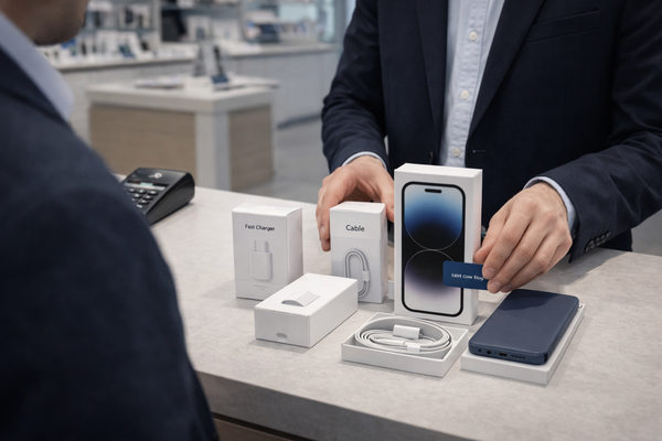 Покупка смартфона с зарядным устройством и кабелем в салоне связи — комплект аксессуаров к телефону