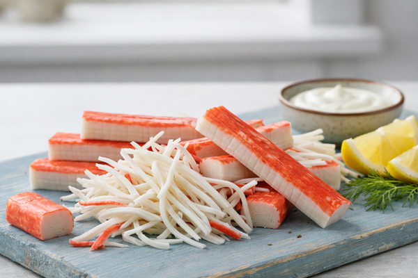 Крабовые палочки из сурими на разделочной доске — рост производства сурими и рынка продуктов из сурими в России