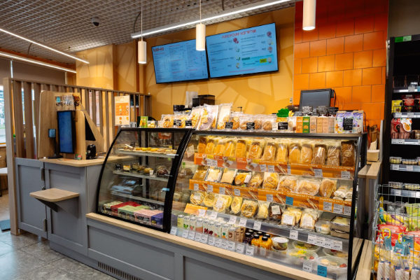 Витрина кафе и готовой еды в магазине «ВкусВилл» — развитие гастрономических форматов и онлайн-доставки