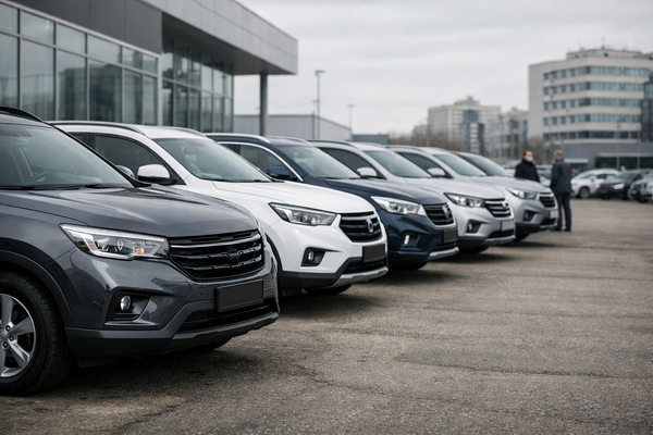 Ряд ликвидных автомобилей среднего ценового сегмента на дилерской площадке в России