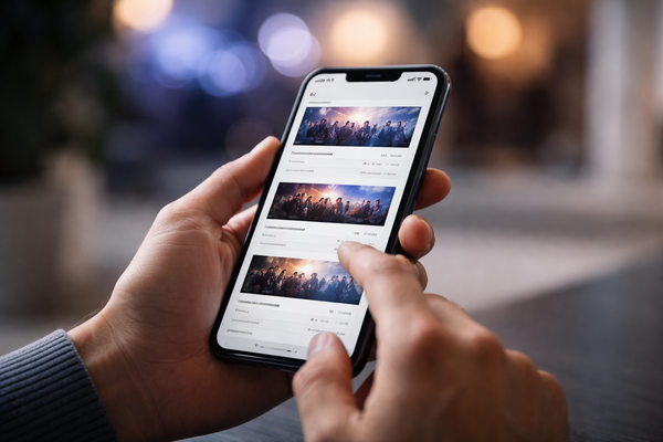 Покупка билетов на концерт через мобильное приложение на смартфоне, цифровой сервис ритейла