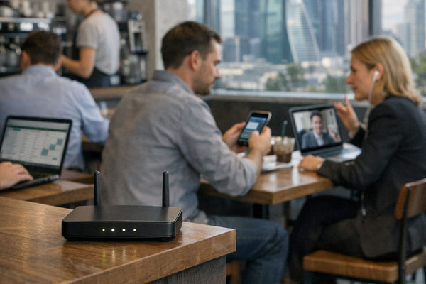 публичный WiFi в кафе Москвы как альтернатива мобильному интернету при ограничениях связи, работа клиентов и бизнеса