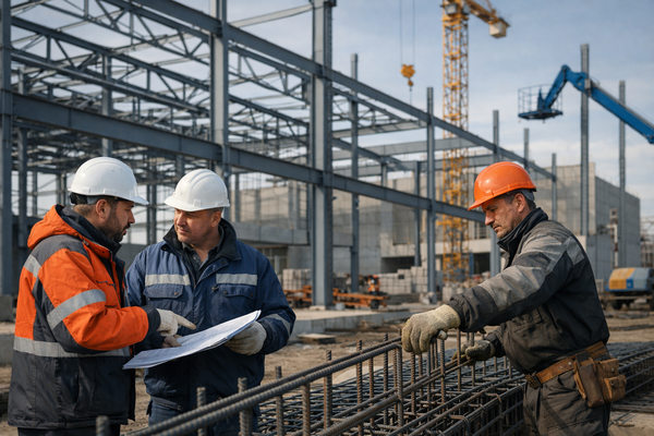 строительство складского комплекса рабочие на стройке складская недвижимость цфо снижение стоимости строительства