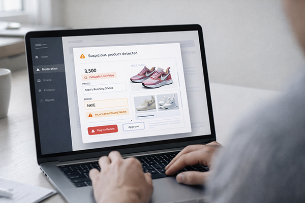модерация товара на маркетплейсе — проверка контрафакта и подозрительной карточки с низкой ценой и брендом