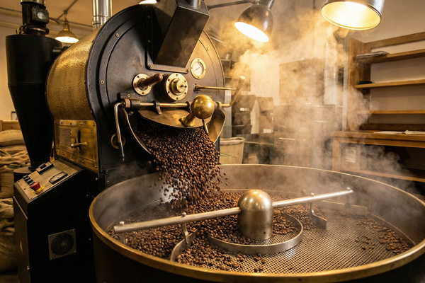 производство кофе на заводе в России, обжарка кофейных зерен, промышленная линия переработки кофе