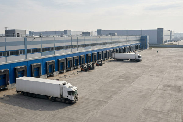 современный складской комплекс с пустыми доками и низкой загрузкой, рост вакантности складов в Москве