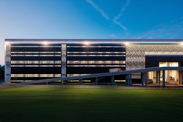 многоэтажный индустриальный комплекс light industrial в Москве с рампой и фасадом, городская логистика и производство