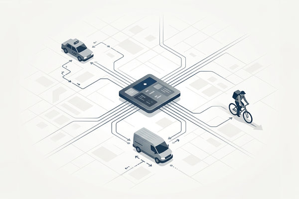 схема логистики последней мили маркетплейса с доставкой курьером грузовиком и такси управление транспортом