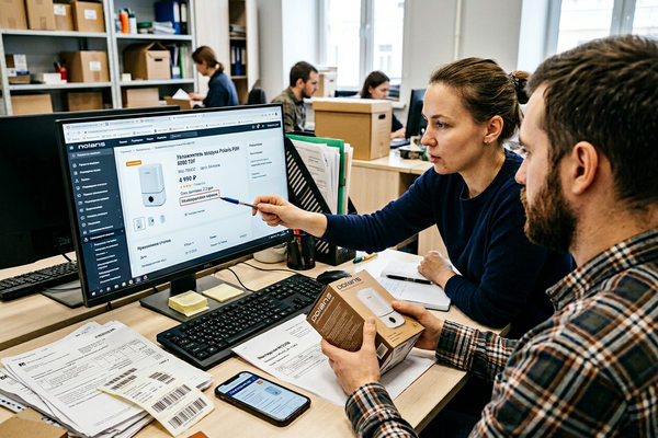 Сотрудники e-commerce-отдела анализируют брошенные корзины и карточки товаров в админ-панели интернет-магазина