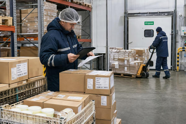 Проверка партии молочной продукции на холодильном складе в условиях перепроизводства молока