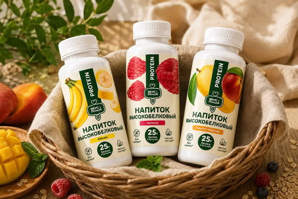 Высокобелковые напитки «Вкус & Польза» — новая СТМ «Пятёрочки» для расширения ассортимента бакалеи и фреша