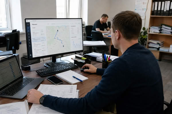 Автовладелец использует цифровой сервис для поиска АЗС и мониторинга цен на бензин