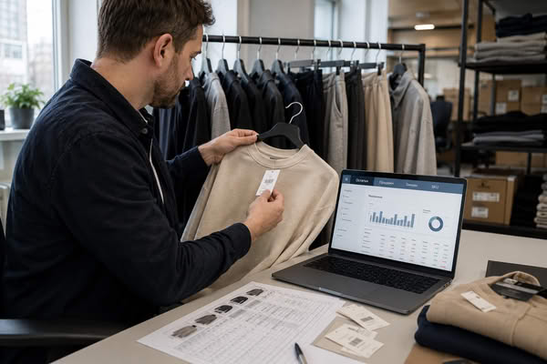 Категорийный менеджер fashion-ритейлера сверяет товар, SKU и данные по остаткам для планирования запасов