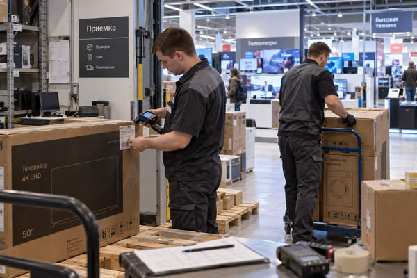 Приемка и учет товарных запасов в магазине электроники при новой модели продаж «М.Видео»